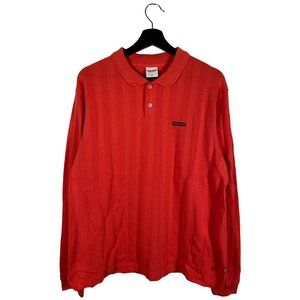 Thisisneverthat Jaquard Jersey L/S polo red mens size KR Large